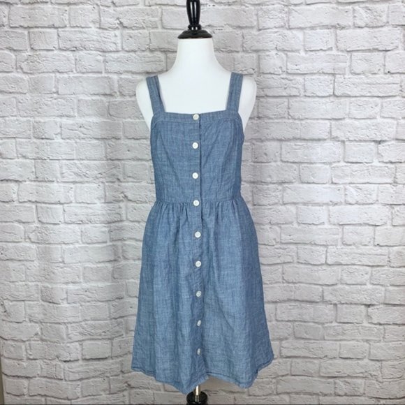 j crew factory denim dress Denim Short-sleeve Shirt-dress For Women
